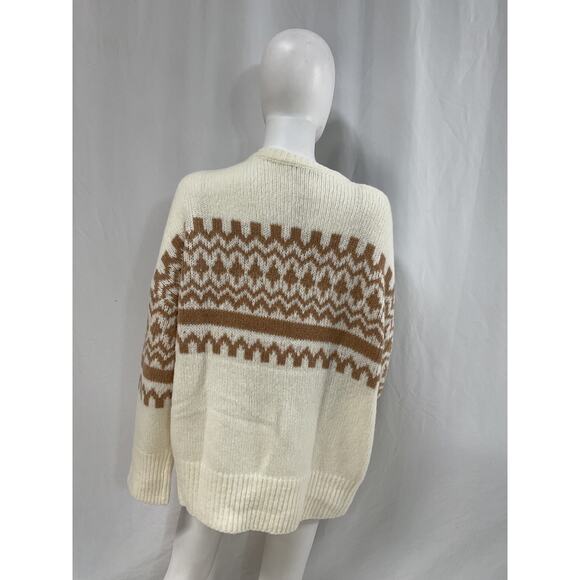 Favorite Daughter 'The Winter William' White Merino Wool Blend V Neck Sweater - Picture 3 of 5